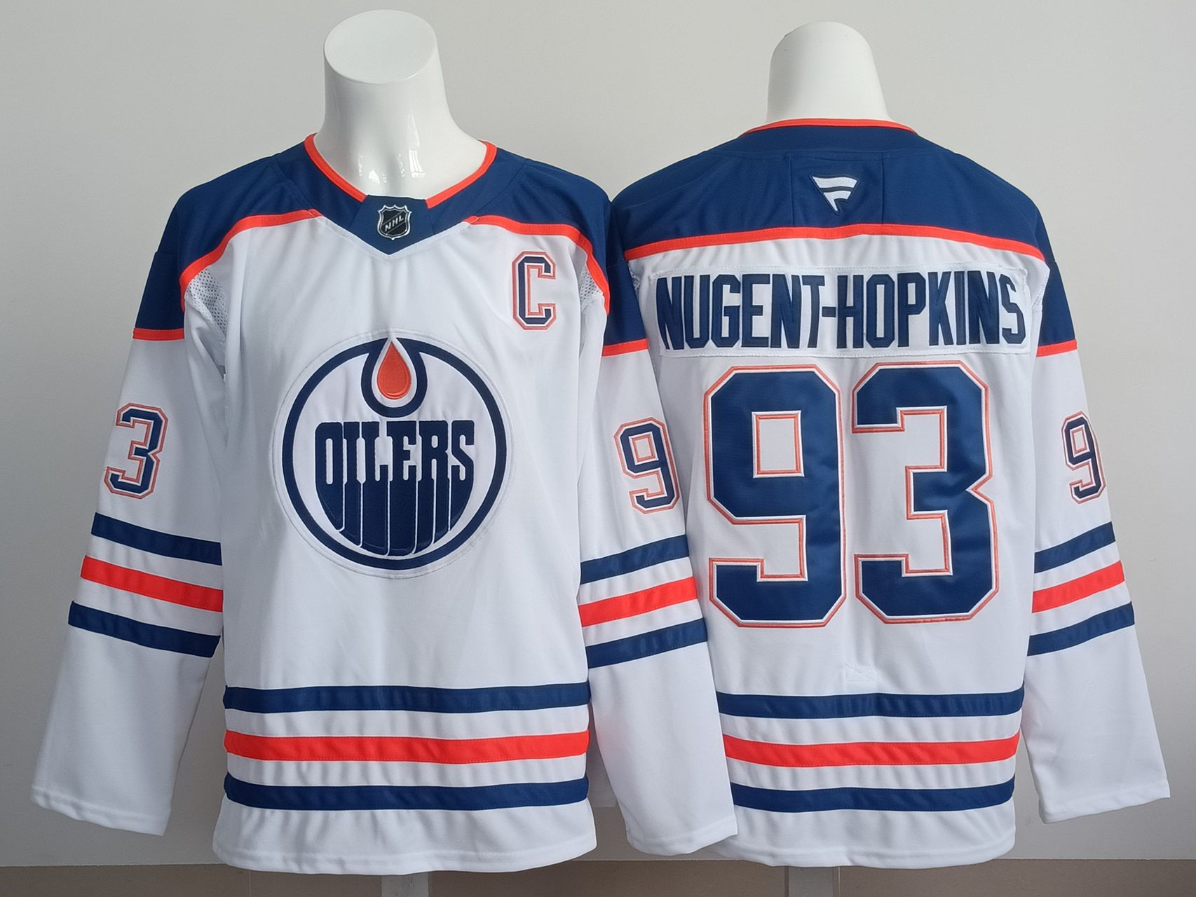 Men 2025 Edmonton Oilers #93 Nugent-Hopkins White Fanatics Home Premium NHL Jersey style 1->edmonton oilers->NHL Jersey